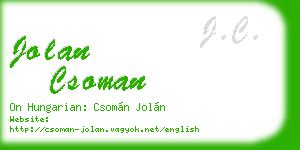 jolan csoman business card