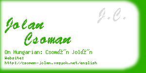 jolan csoman business card